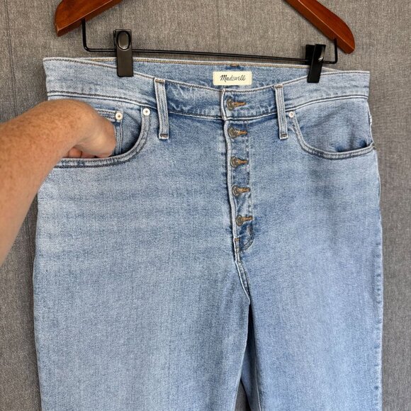 Madewell The Perfect Vintage Straight Jeans Exposed Button Fly: Sedalia Wash - Picture 5 of 15